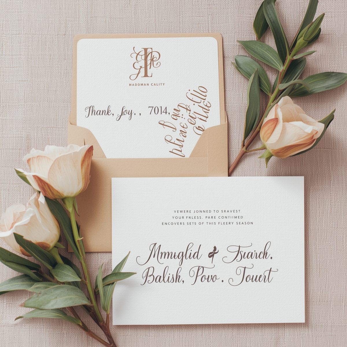 Tarjeta con tipografía clásica